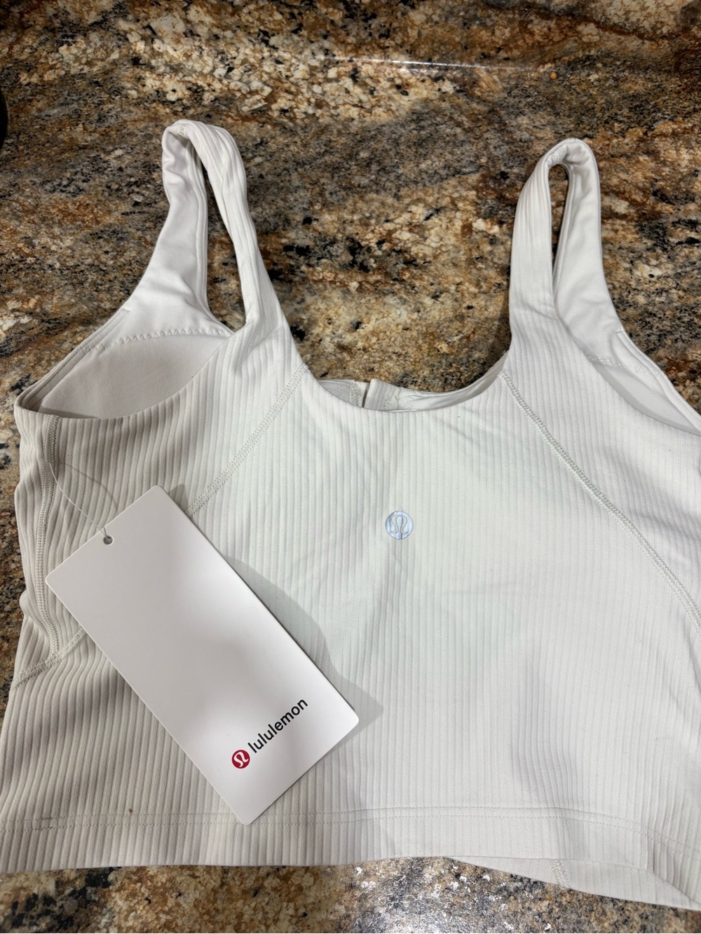 lululemon athletica White Ribbed Scoop Neck Bodysuit